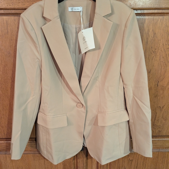 Cicy Bell Jackets & Blazers - Chic Beige Blazer for Women